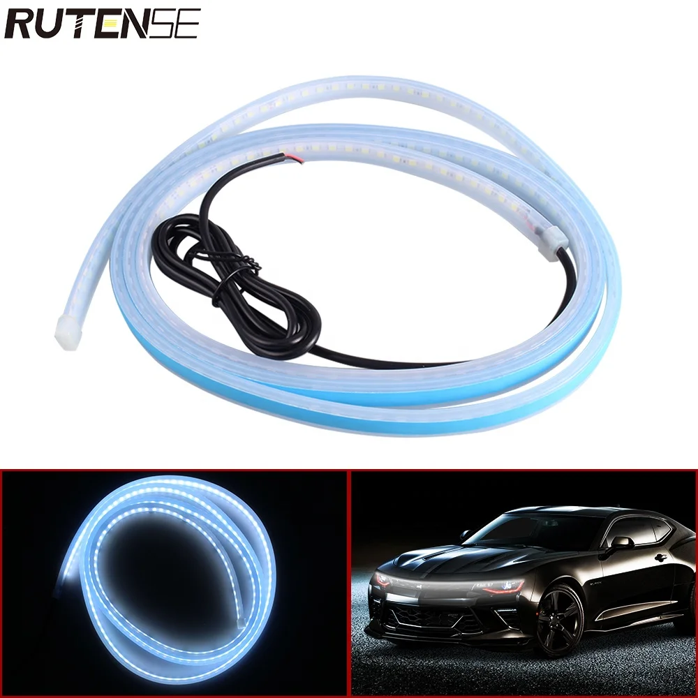 RUTENSE New Universal 1.5/1.8M Start-scan led Car Hood Light Flexible Daytime Running Lights Strip Deacorative Lamp DRL  light