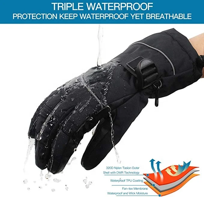 Ski Gloves, Waterproof Thinsulate Winter Warm Snowboard Snow Touchscreen Gloves for Men & Women
