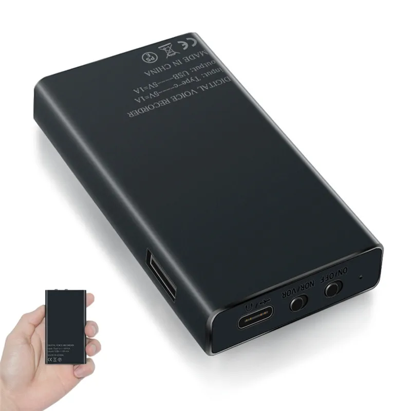 QZT Power Bank Audio Recording Device Portable Dictaphone Digital Voice Recorder