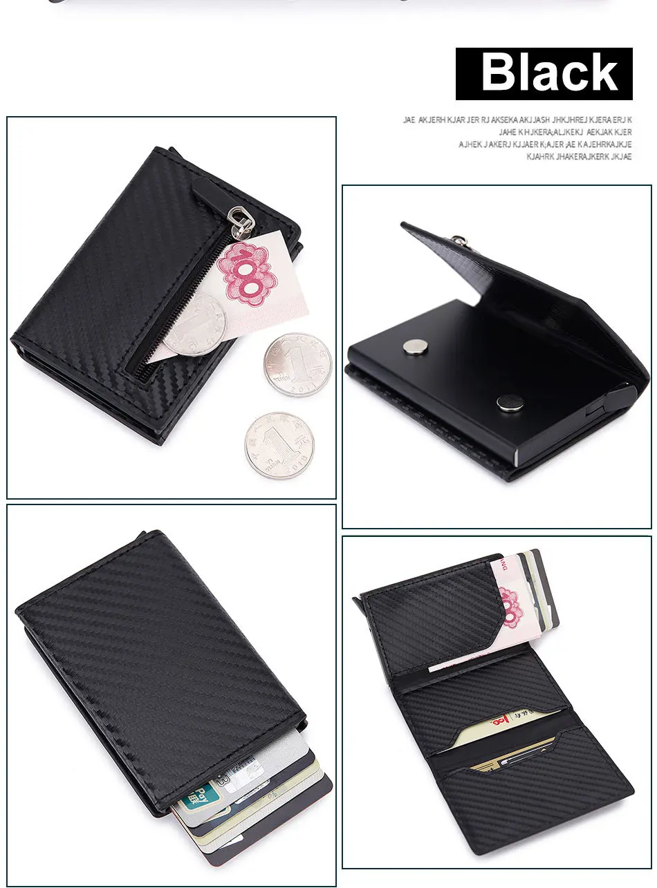 Wholesale Slim Wallet RFID Blocking Automatic Pop Up Aluminium Credit Card Holder magnet locker