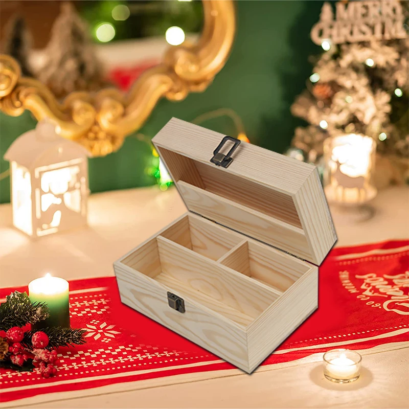 Large Wooden Box with Hinged Lid Solid Wood Memory Box with Lock Natural Keepsake Wholesale Ceramic Cup Gift Packaging Box