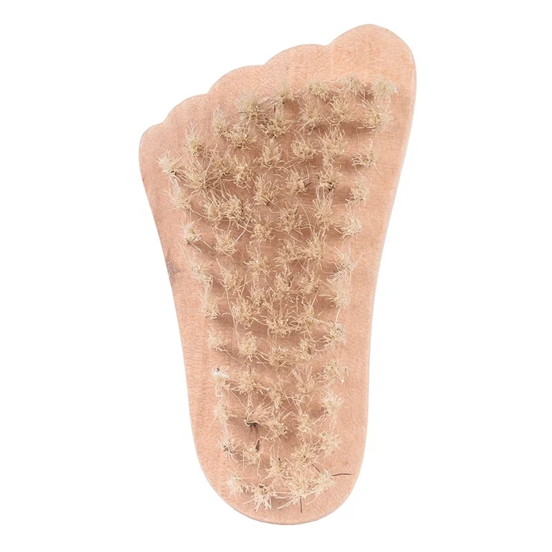 Private Label Foot Shape Wooden Nail Scrubbing Cleaning Brush Pedicure Fingernail Scrub Brushes