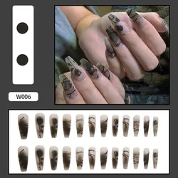 Wholesale 100 Styles Long Coffin Acrylic French Style Artificial Nail Art Custom Logo Luxury False Nails Press On Nails