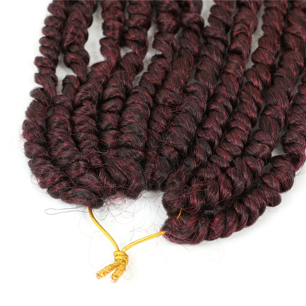 two tone natural color crochet braids faux locs twist hair crochet 11strands synthetic crochet braiding hair extension