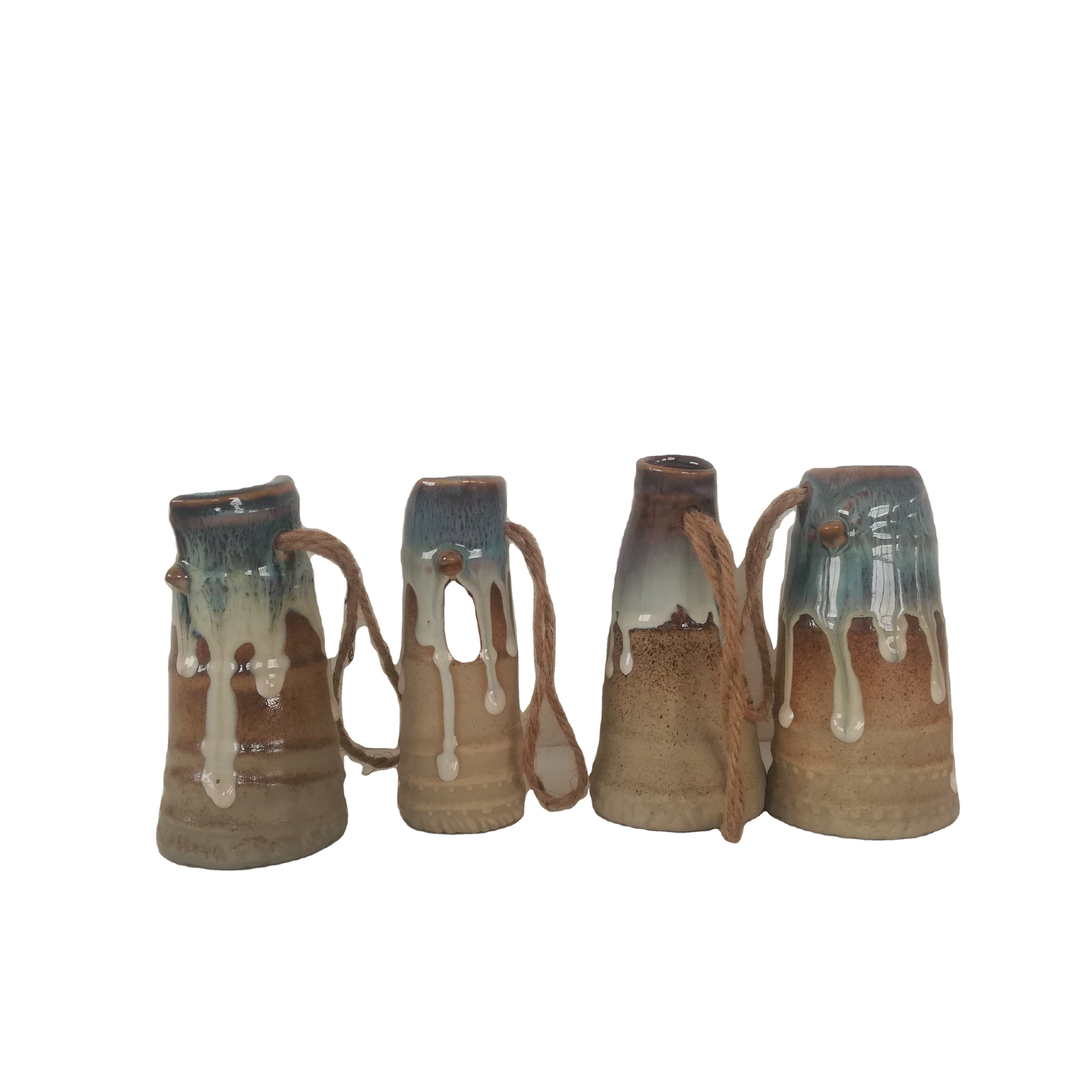 Glazed Ceramic porcelain bamboo shaped  vase perfume bottles