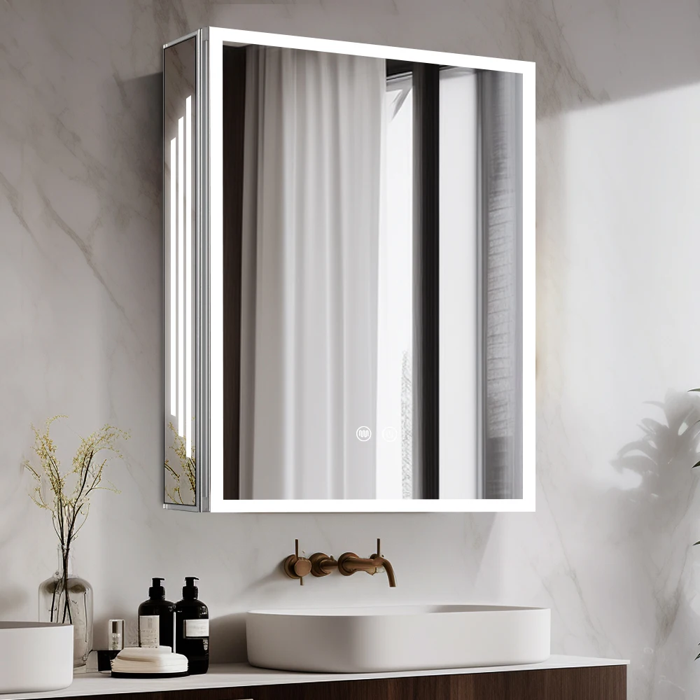Furniture modern fashion mirror cabinet bathroom with light