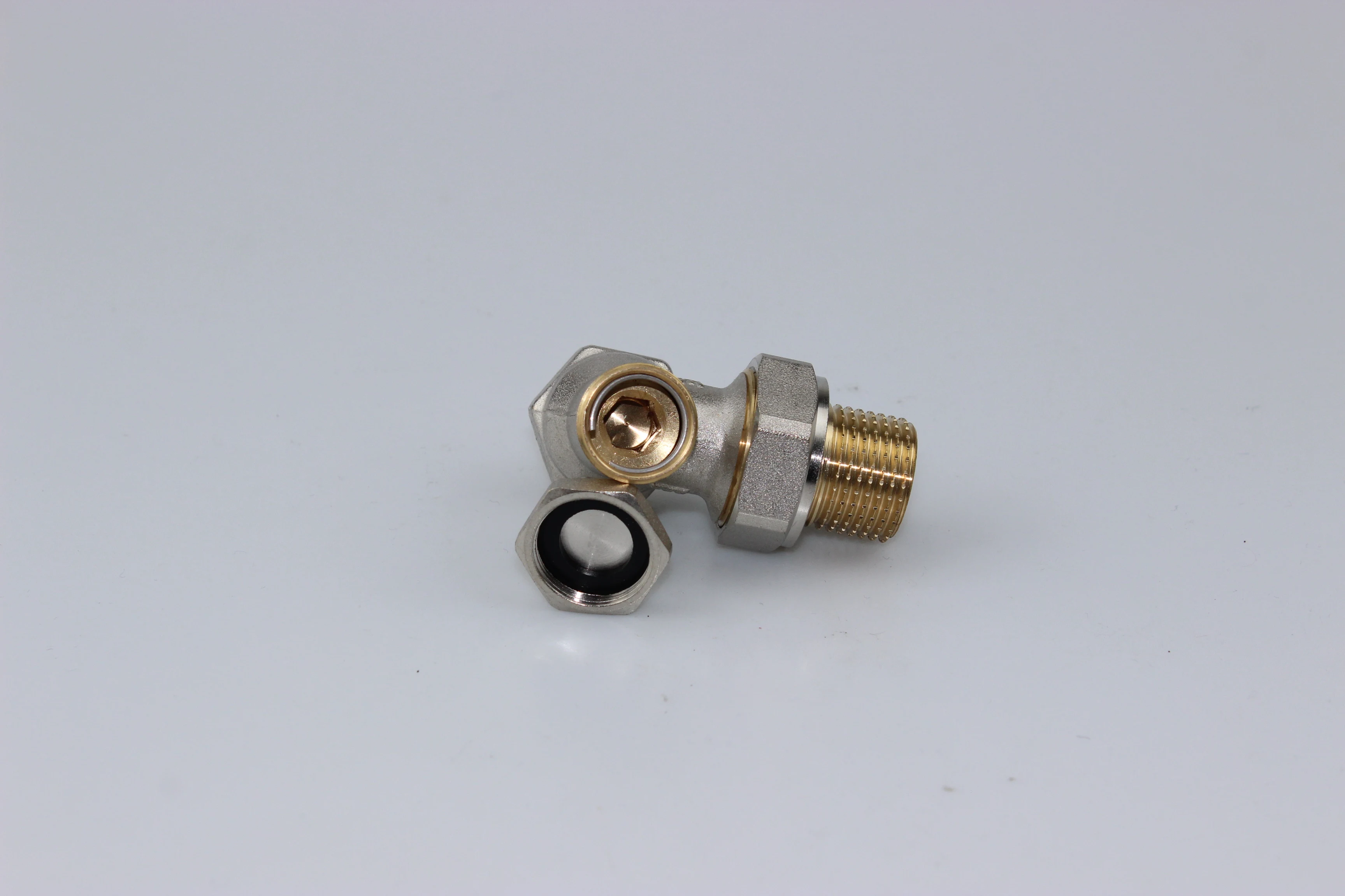 Brass Angle Thermostatic Valve Radiator For Heating Manual with Nickel Plated