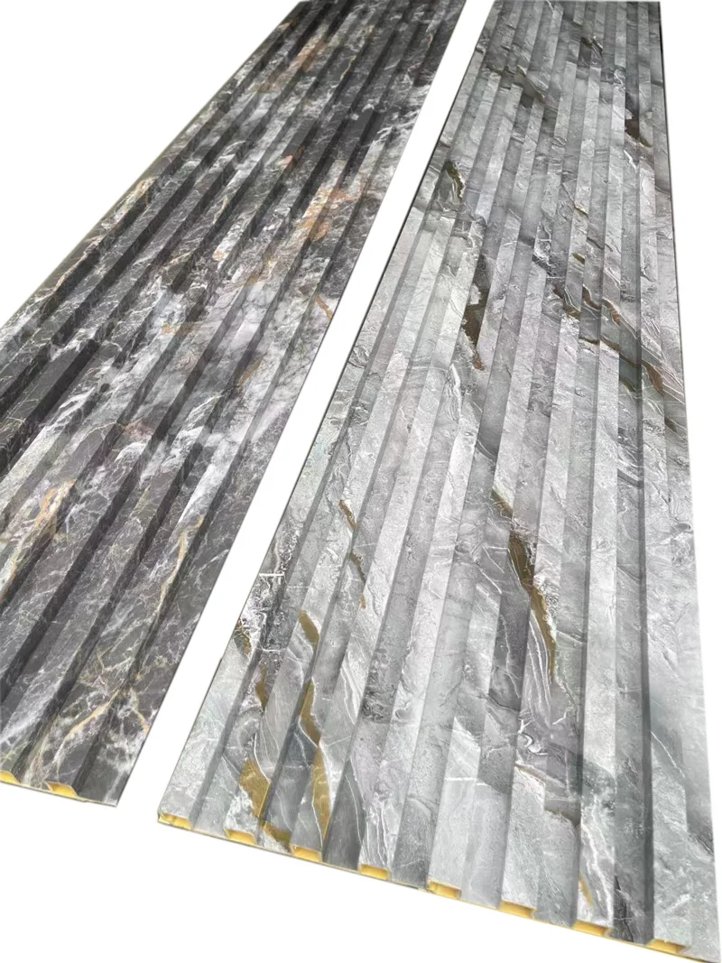 Cheap High Quality Interior PVC Marble Sheet Wall Panel Covering Seamless Slat Fluted 3d PVC WPC Wall Panel Board