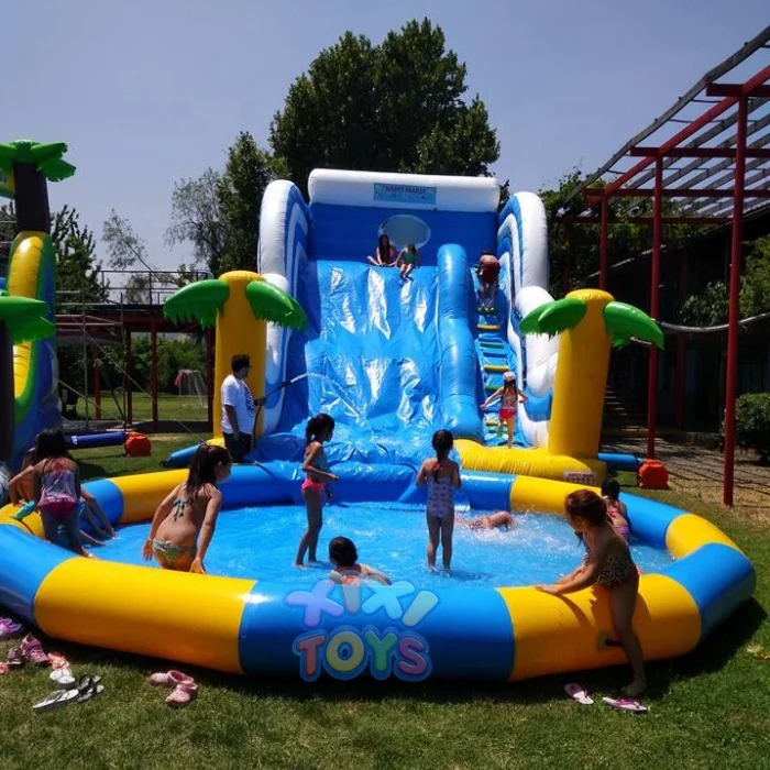 XIXI Commercial grade 35m Large Inflatable Splash Water/Wet Slide