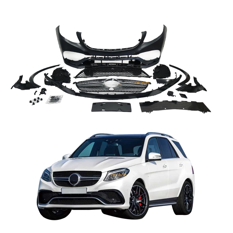 GLE  W166 modified bumper for Mercedes Benz GLE63 bodykit full bumper diffuser grille 2015 2016 2018