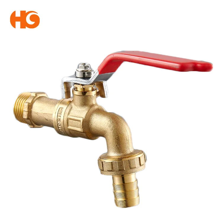 High quality brass ball bibcock for bathroom kitchen water faucet with iron lever handle from Yuhuan Taizhou
