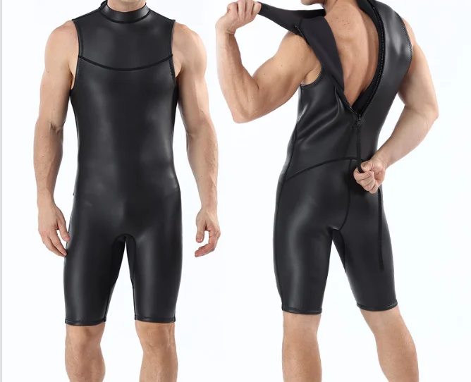 2mm factory Nylon smooth skin laminated thermo shorty surfing diving suit