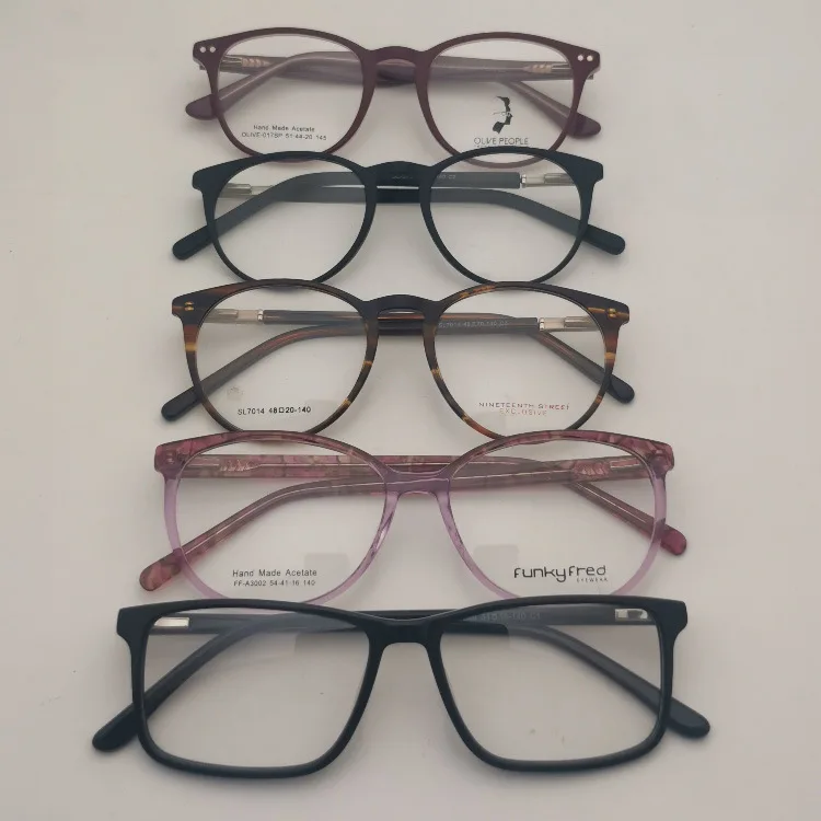 Cheap Price Inventory Acetate Optical Frame Big Frame Glasses Men Women Spectacles