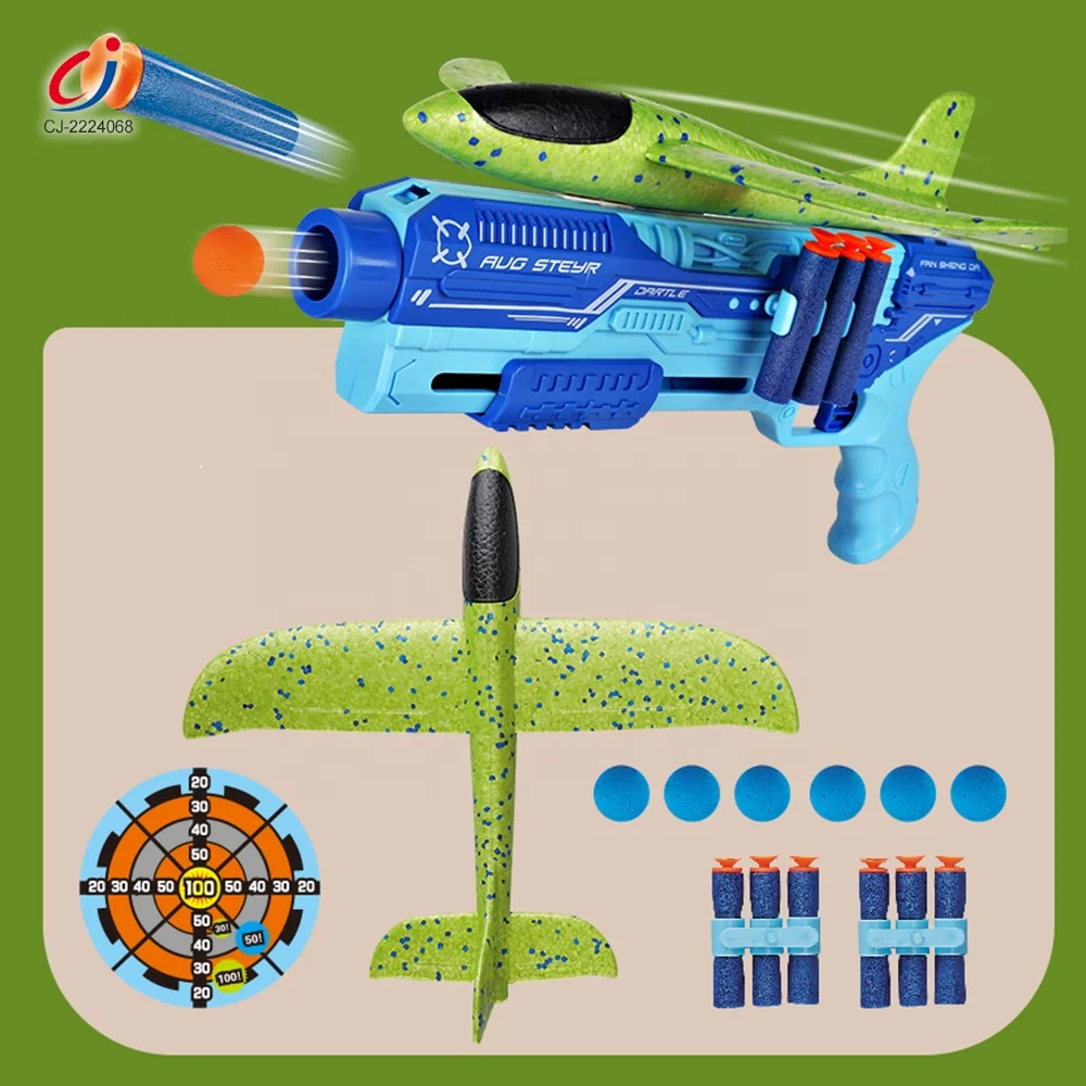 Chengji 5 в 1 игра для стрельбы Мягкий шар пусковое устройство игрушка летающий пенопласт самолет катапульта