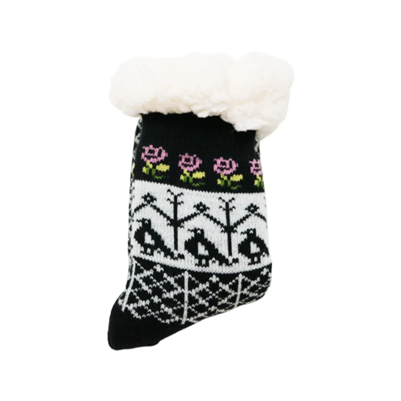 Custom Logo Women Home Fashion Slipper Socks Fuzzy Thick Warm Winter Heavy Fleece Lined Stockings Wholesale Socks Unisex