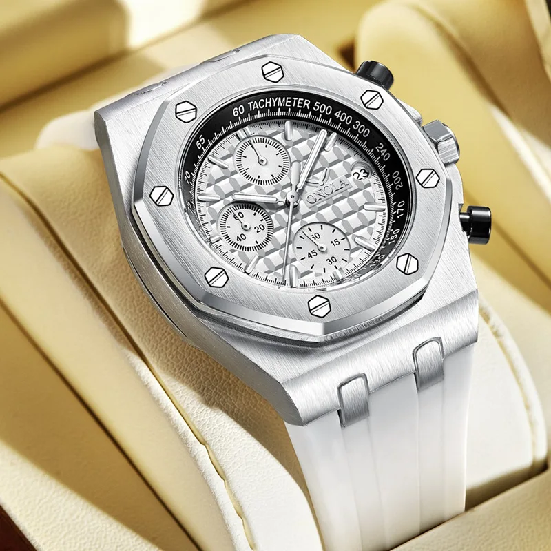 Relojes Hombre Onola Timepieces Luxury Brand Men Watch Rubber Straps Chronograph Mens Watches