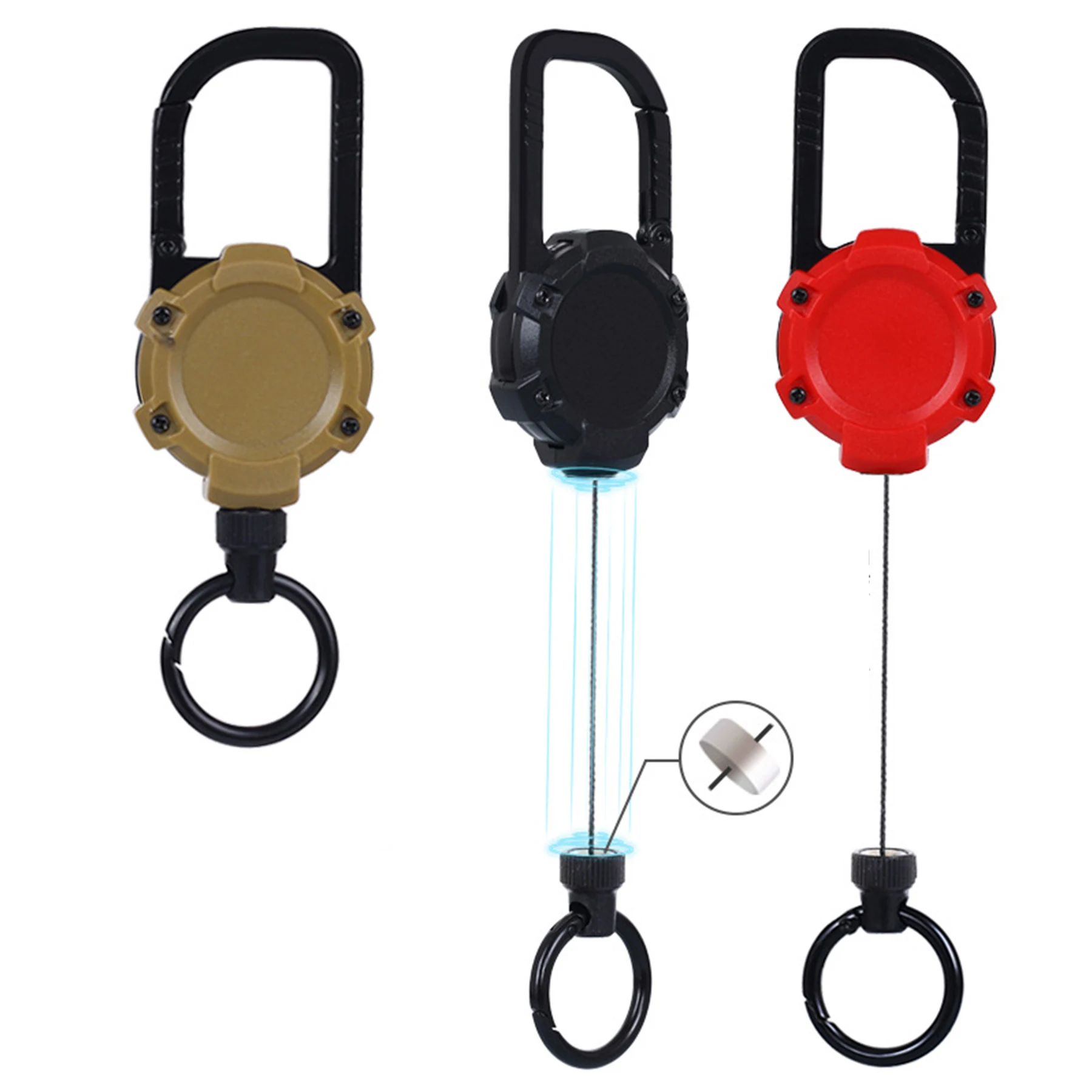 Magnetic Retractable Keychain Nylon Rope Telescopic 70cm Sea Fishing Luya Anti-lost Easy-pull Buckle 13cm Badge Reel Holder