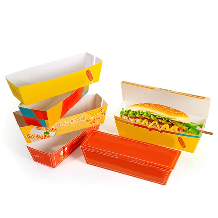 wholesale custom logo food box hot dog paper tray Takeout box Cheese stick Sushi Packaging Box Kraft Paper Food Packing