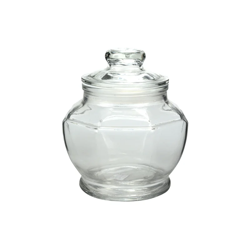 wholesale clear hermetic glass mason storage cookies jar