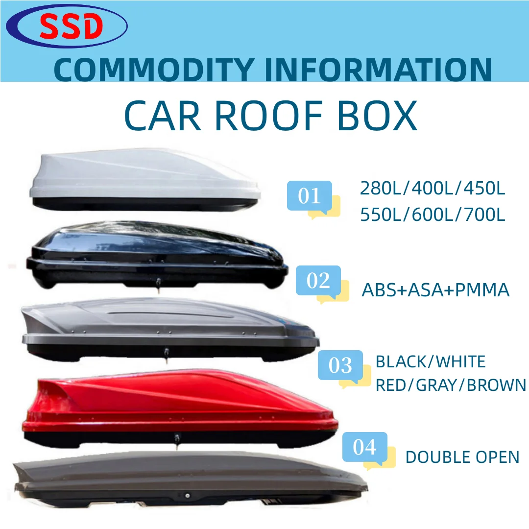 Waterproof 400L 500L 600L 700L Car Rooftop Cargo Storage Roof Box Pentair Roof Racks Boxes