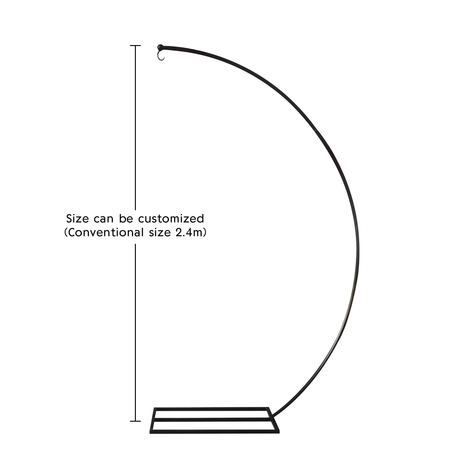 Metal Iron Semicircle Frame wedding centerpieces supplier black stand for chandelier heavy duty For Outdoor Table Decoration