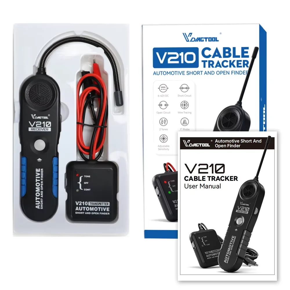 VDIAGTOOL V210 Automotive Circuit Tester Car Repair Cable Circuit Wire Tracker Tracers Analyzer 6-42V Short Open Finder Checker