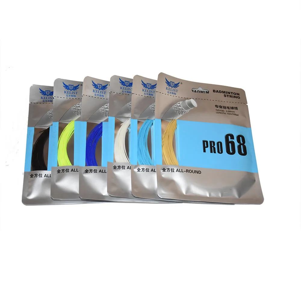 Wholesale durable advanced technology best material badminton racquet string  0.68mm 10m