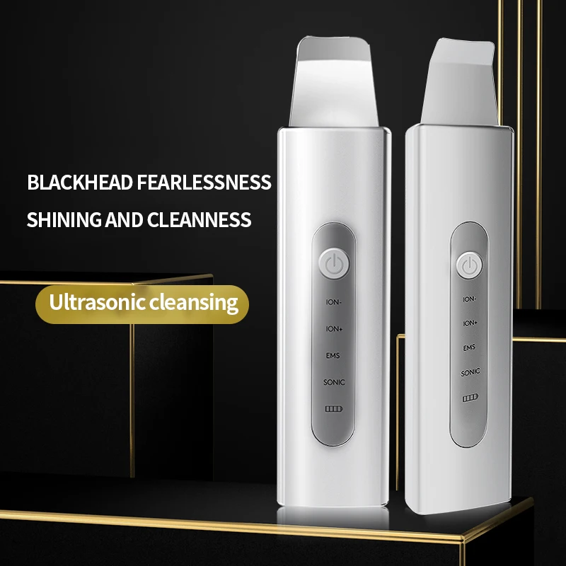 Professional efficient ultrasonic facial skin scrubber deep exfoliator and blackhead cleaning