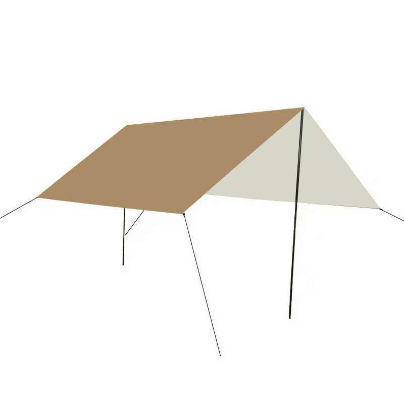 Family gathering outdoor camping tent Rain protection Sun protection UV ultra light portable tent Coated silver tent