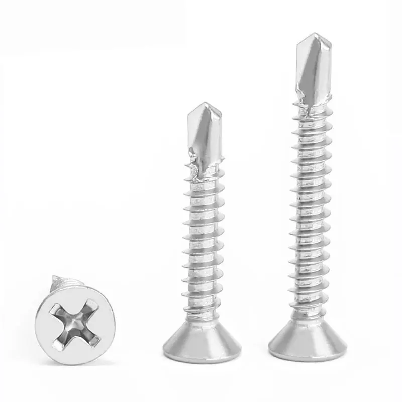 
Cross recessed countersunk head self-drilling screws 