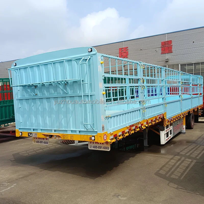 New 100 Tons Steel Cattle Trailer Livestock Semi-Trailer Truck with Axles Cargo Animal Transport Stake Fence Cheap for Sale
