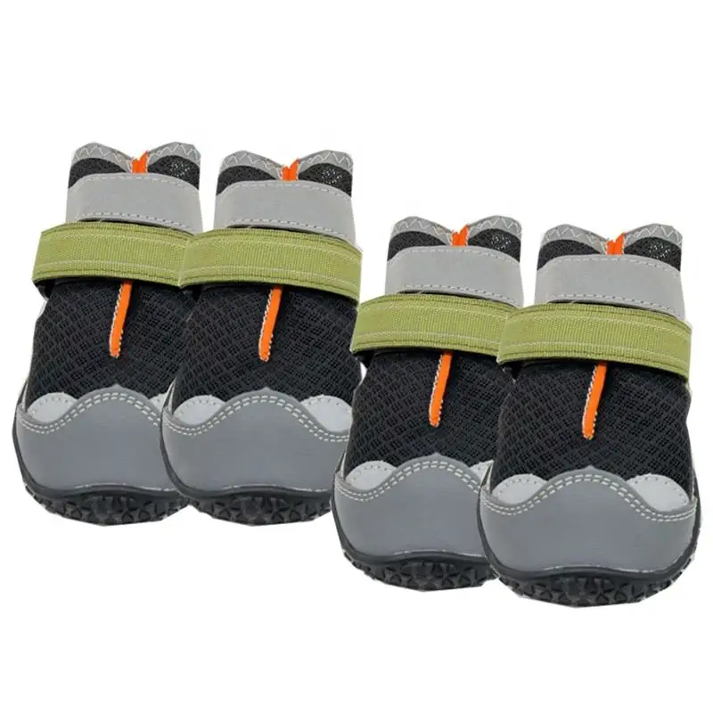 Custom Logo Pet Outdoor Breathable Dog Shoes Anti-Slip Sole Dog Boots Waterproof Reflective Dog Shoes