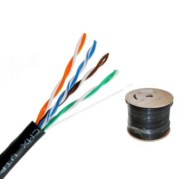  24AWG водонепроницаемый UTP cat5e Lan кабель на открытом