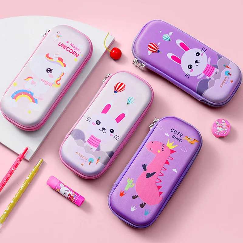 Big Capacity Pencil Pouches For Children Cool Pen Box Zipper Marker Organizer Dinosaur