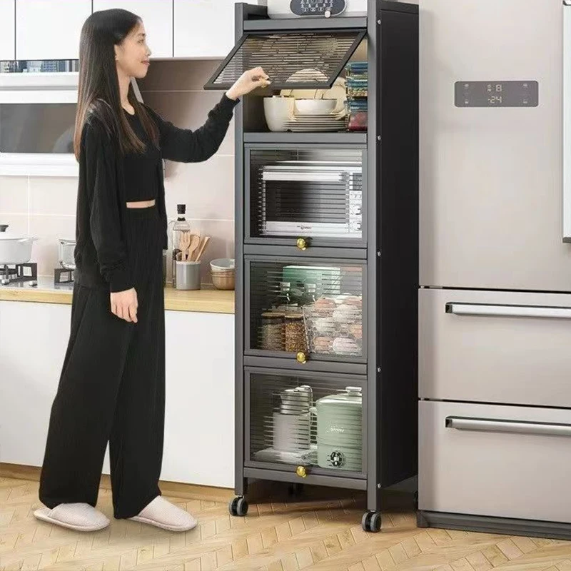 Kitchen pantry organizer spices food locker snack cabinet book shelf with door floor type countertop storage rack furniture