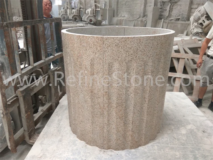 Refine Stone supply Beige travertine decorative pillars capital designs marble columns