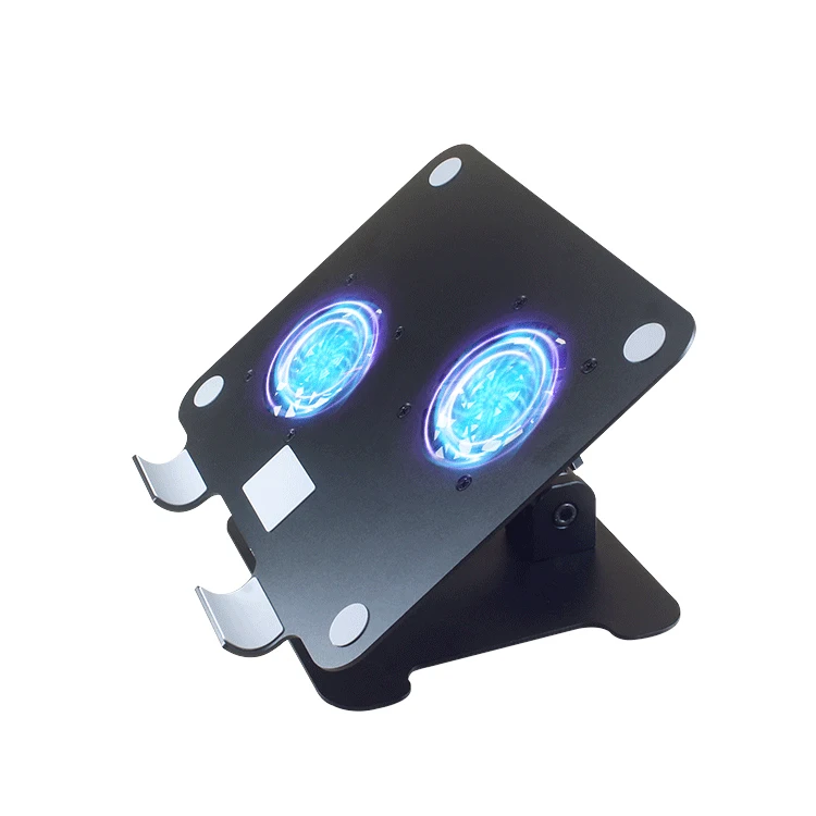 WEELIN Laptop Holder With Cooler Fan Ergonomic Aluminum Height Adjustable Folding Laptop Stand