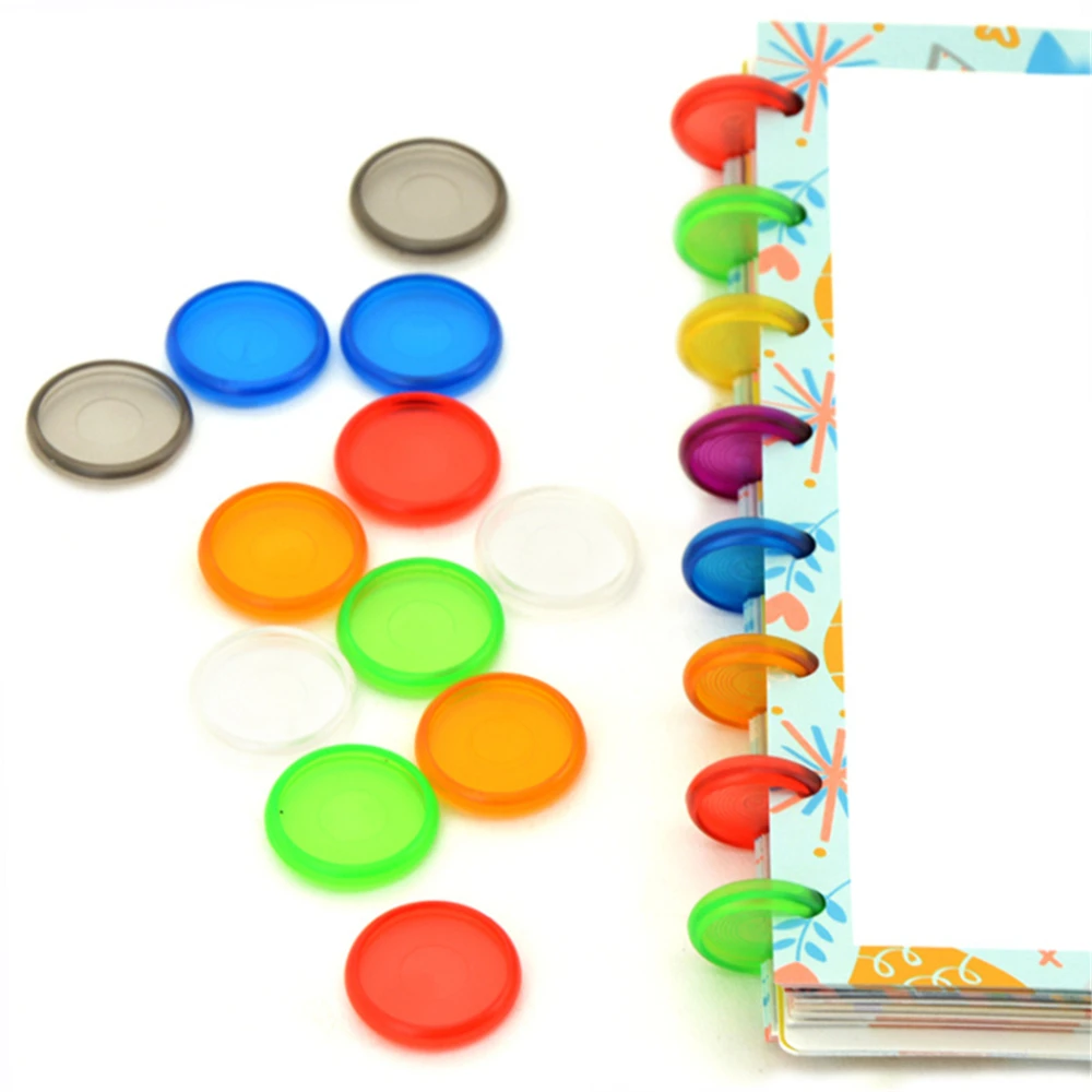 11pcs 24/28/32/38mm Plastic Disc Rings for Discbound Notebook Mushroom Hole Happy Planner Expander Binding Discs Expansion Ring