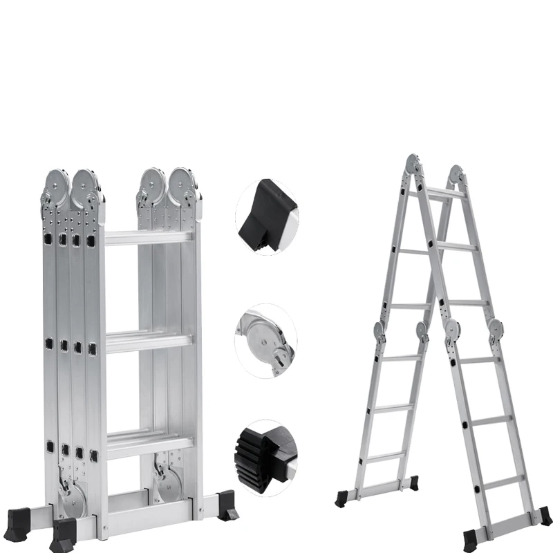 4x3 Multifunctional extension ladder factory price foldable telescopic step stair