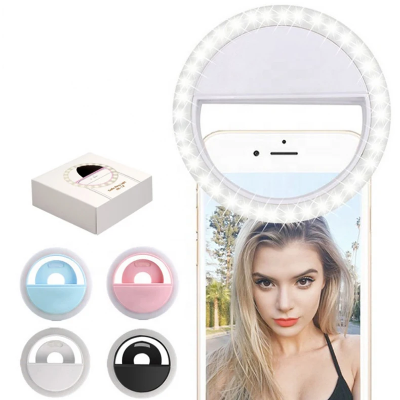 Clip on 36 led 3 Dimmable Modes Rechargeable Mini LED Custom Camera Lights Selfie Light Phone Ring Light Selfie