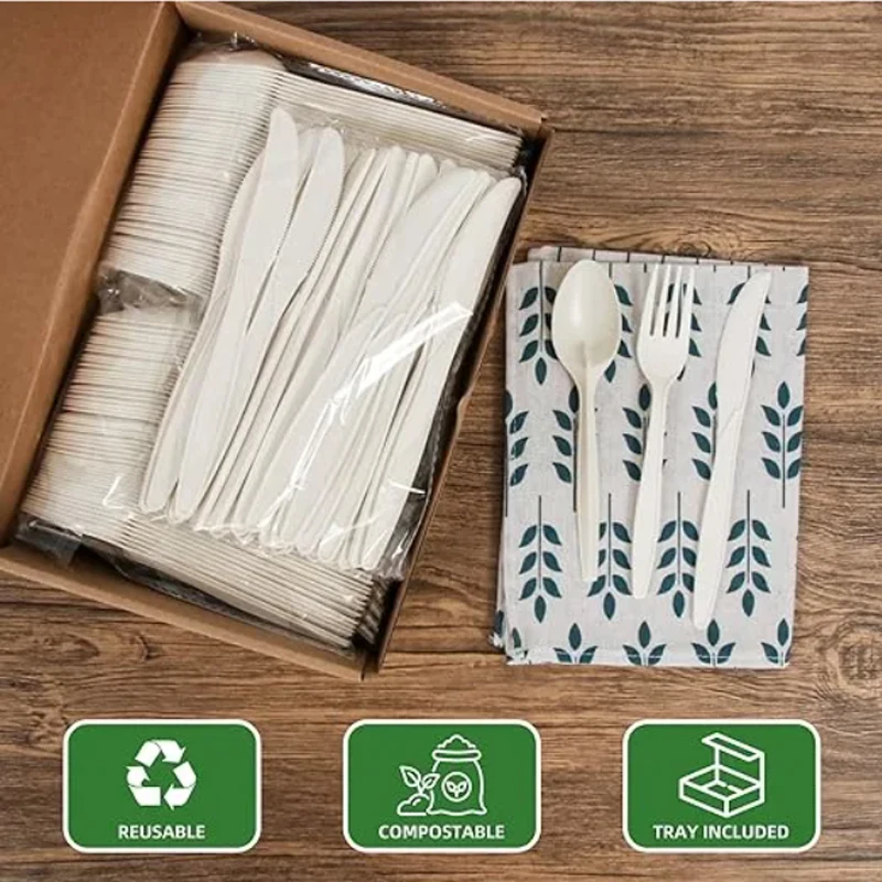 Eco 100% Compostable PLA Biodegradable disposable cpla pla tableware for restaurants