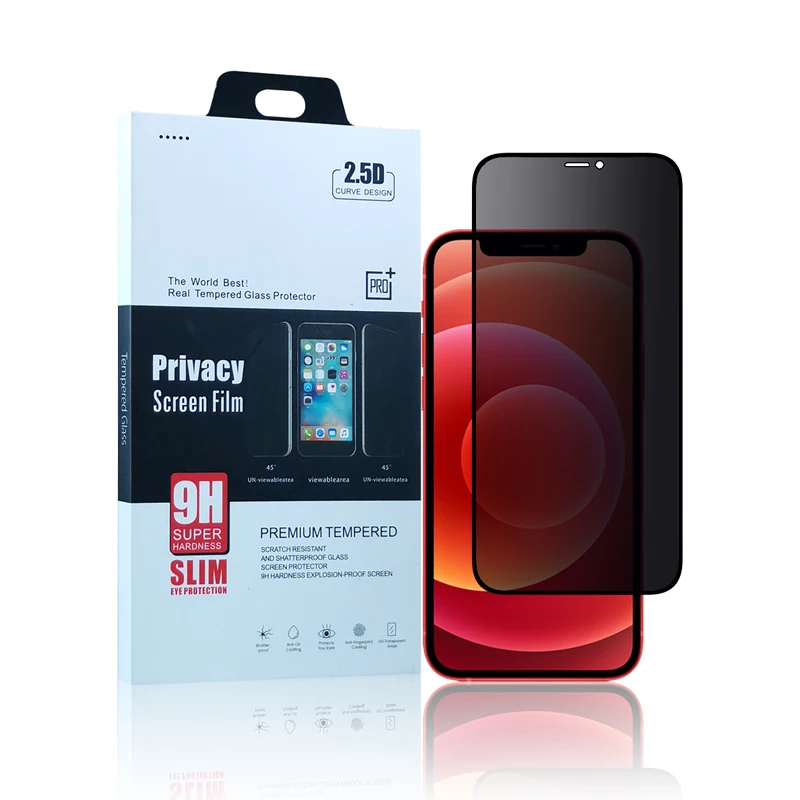 
9H полное покрытие Анти-шпион закаленное стекло для apple iphone 12 pro max 12 mini защита экрана конфиденциальности 