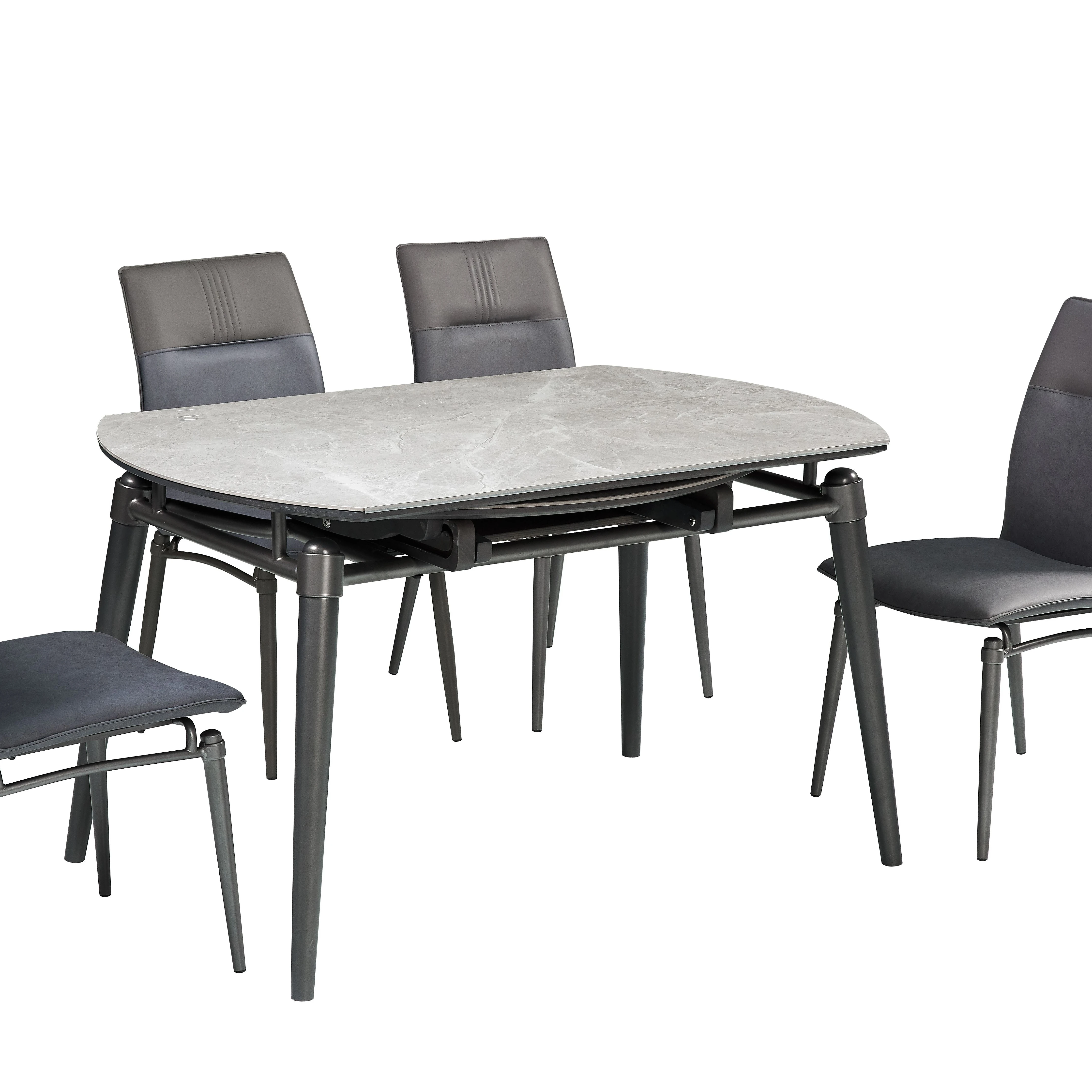 
Table and chairs modern metal leg foldable table sintered top competitive price hot sale restaurant dining set 