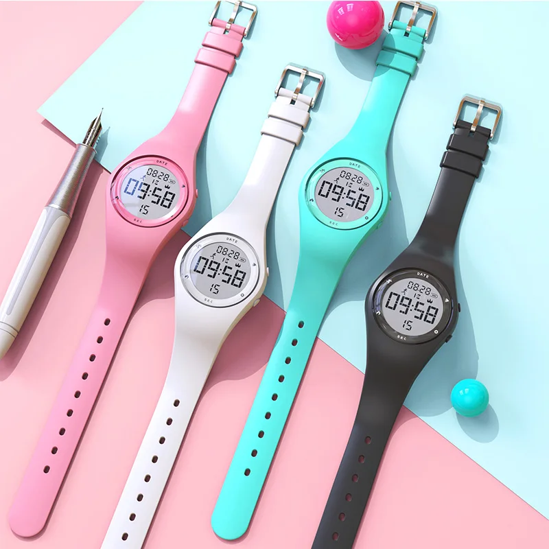 Alarm replaceable strap Silicone Teens Digital Potty Watch Stopwatch Cheap Led Wrist Watch