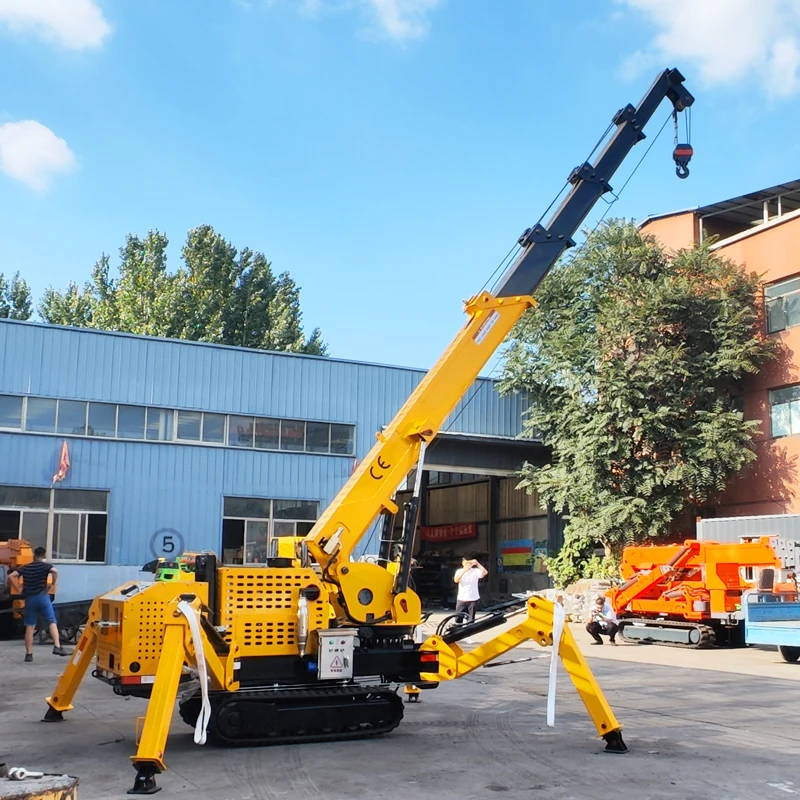 Ce Certified Automatic 3 Ton Spider Crane Electric Telescopic Spider Crane  Hydraulic Crawler Spider Crane for Building usage