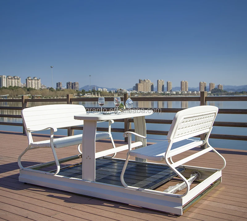 Leisure design outdoor balcony use metal frame four seat swing chair