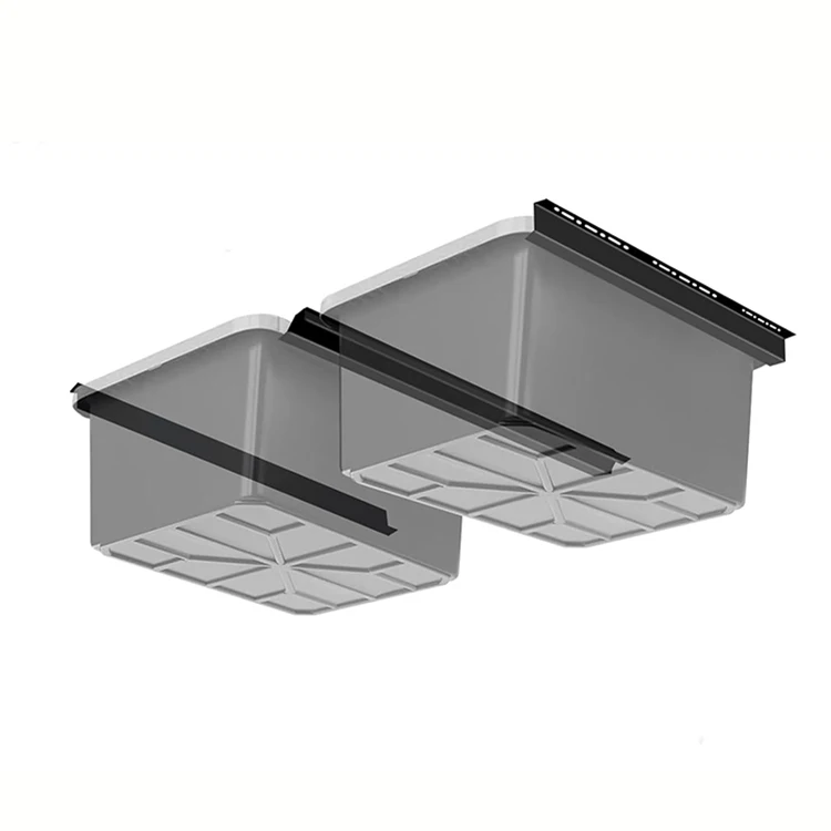 JH-Mech Ceiling Storage Rack Sturdy Black Steel Overhead Garage Storage Rack Supports Most Bins