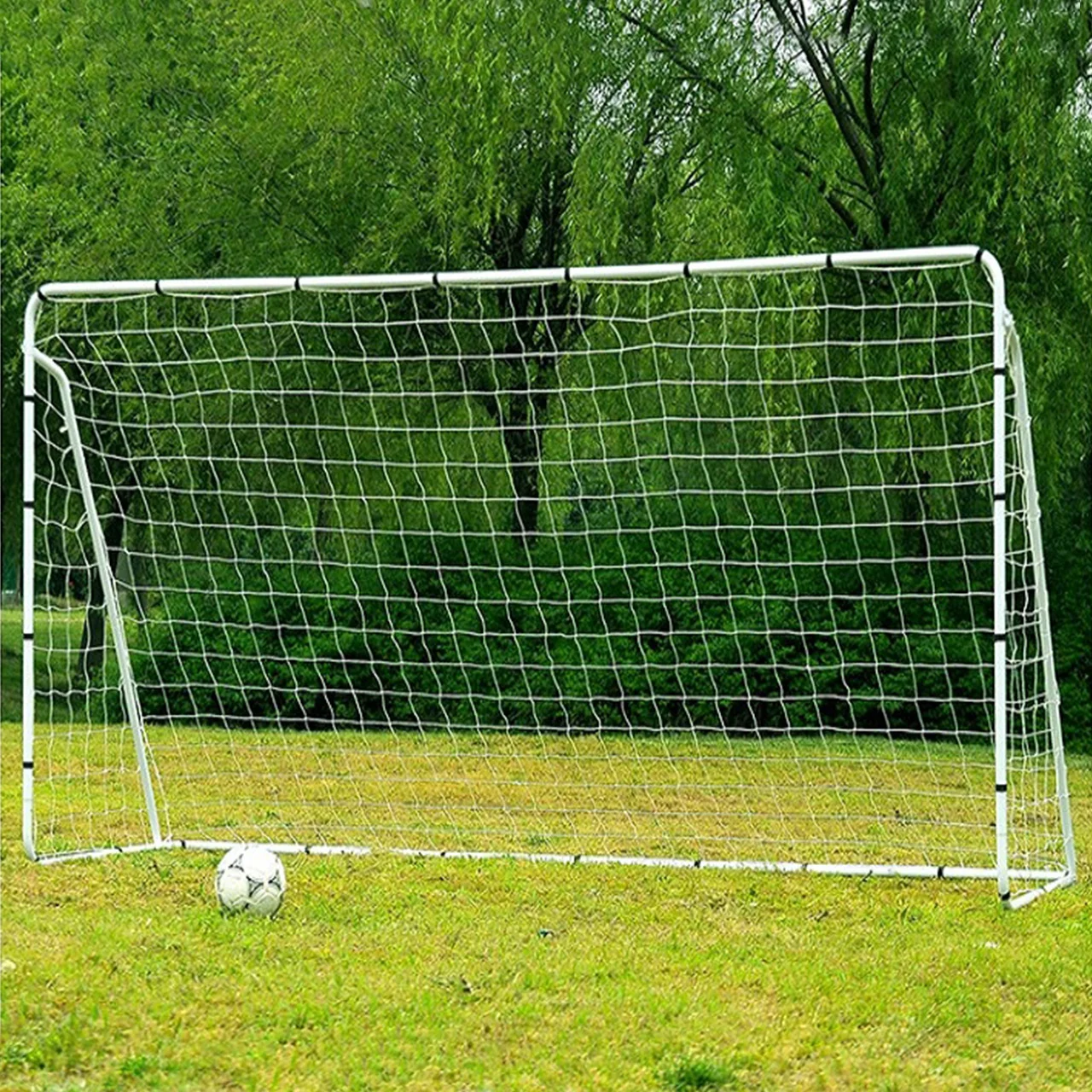 Dia32*0.8mm Tube Size Steel+HDPE Material Portable Soccer 12' X 6' Football Goal Gate Post Net Sport Training Equipment