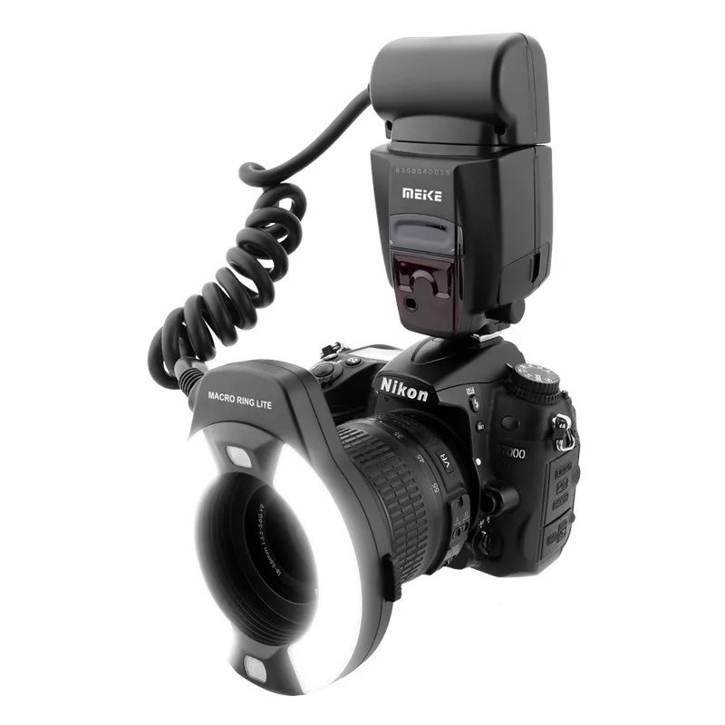 Meike MK-14EXT TTL Кольцевая вспышка для макросъемки с световая камеры D5600 D5200 D5100 D5000 D3200 D3100 D90 D750 D600 со светодиодной подсветкой