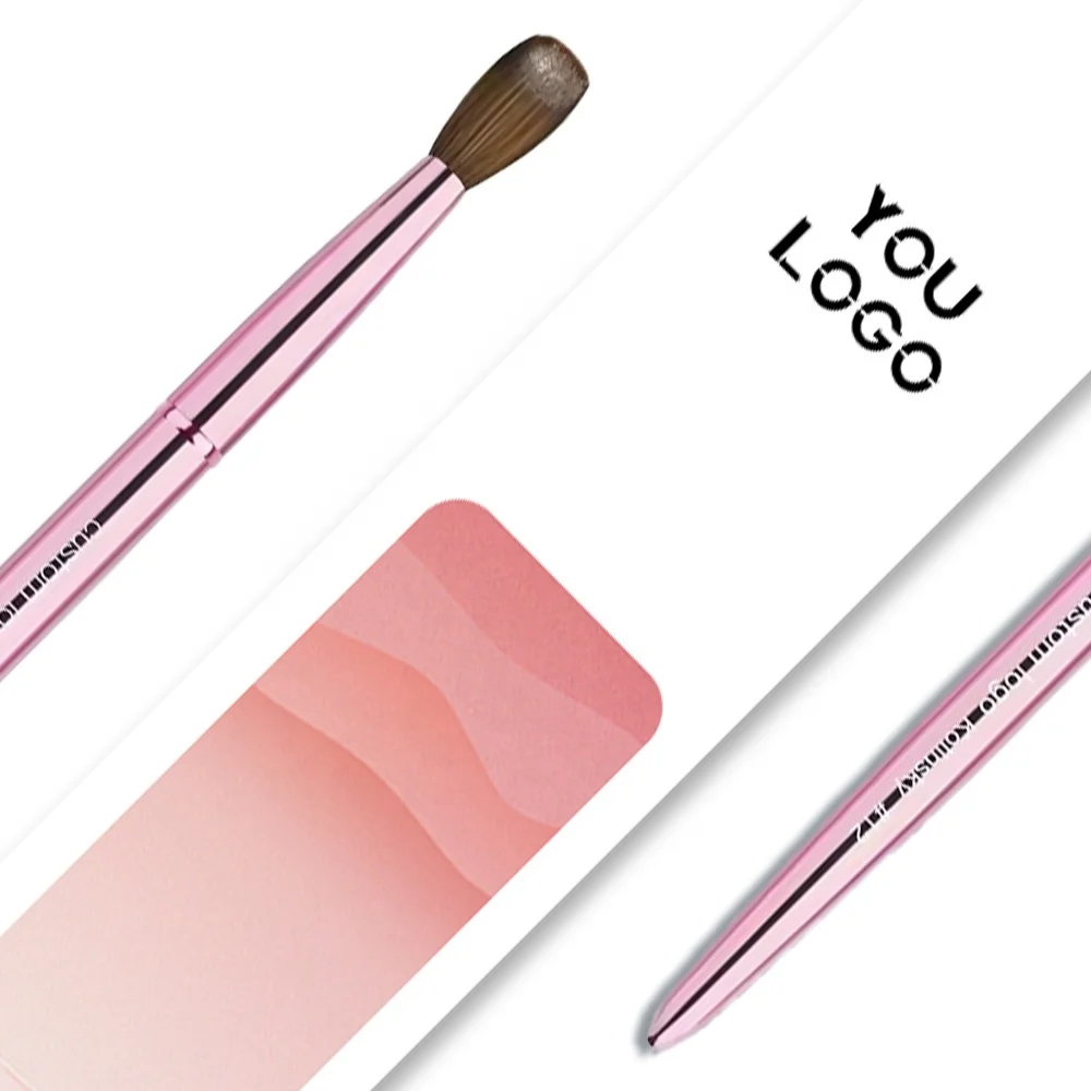 2024 Nail Salon Quality Pure Kolinsky Nail Brush Pink Metal Handle Private Label Nails Brush Acrylic Kolinsky Natural Hair